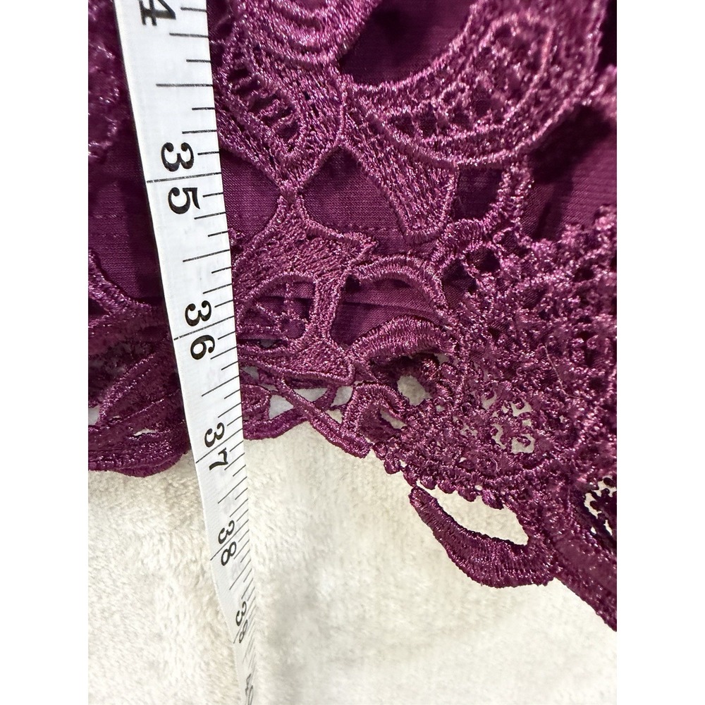 Lauren Ralph Lauren Lace Sheath Dress Purple Plum Cocktail Party Size 10 Midi - Picture 11 of 12